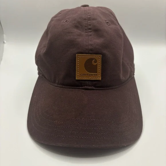 Carhartt Dark Maroon with Brown Logo Men’s Cap - Picture 2 of 8